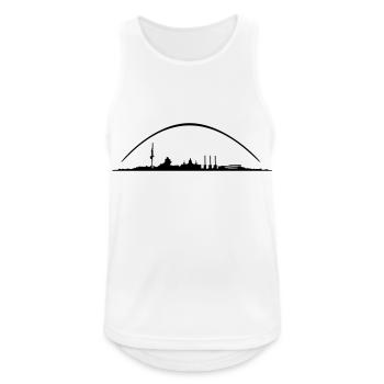 Hannover // Skyline // Silhouette // Skylineshirt - Männer Tank Top atmungsaktiv - Weiß - Vorne - Nick (188cm)