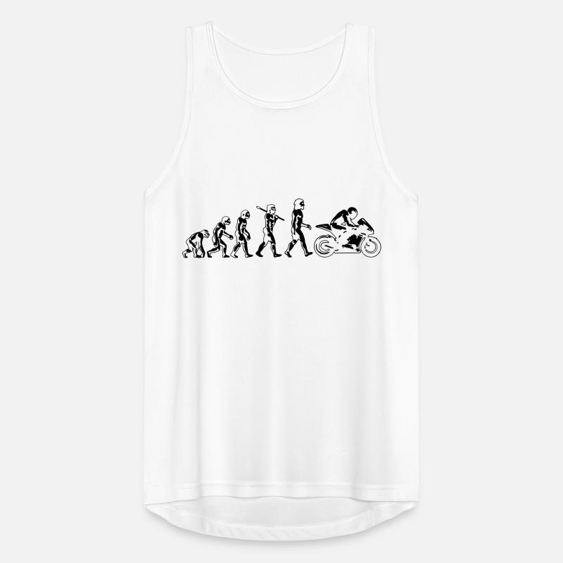 motorcycle evolution flat white print Men's Breathable Tank Top