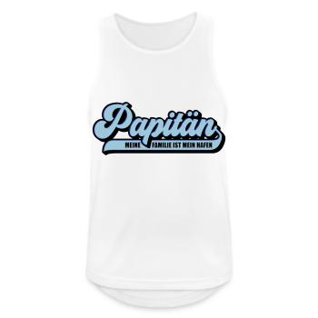 Farben änderbar | Papitän Papa Kapitän Vatertag - Männer Tank Top atmungsaktiv - Weiß - Vorne - Nick (188cm)
