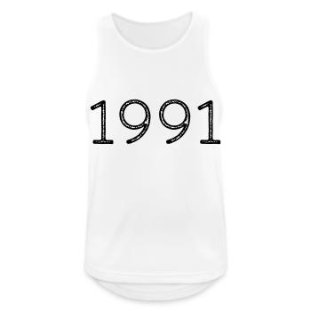 Année de naissance 1991 Anniversaire - Débardeur respirant Homme - blanc - Devant - Nick (188cm)