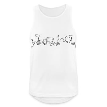 Fans Silhouette - Männer Tank Top atmungsaktiv - Weiß - Vorne - Nick (188cm)