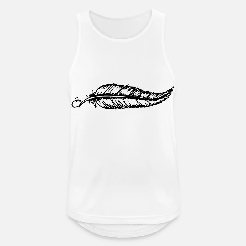 Feder - Männer Tank Top atmungsaktiv - Weiß