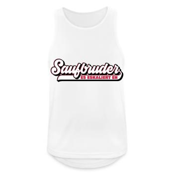 Farben änderbar | Saufbruder Saufen Bro - Männer Tank Top atmungsaktiv - Weiß - Vorne - Nick (188cm)