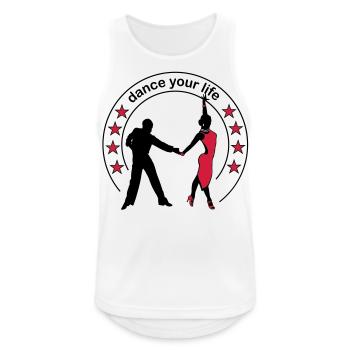 Dance your life - Männer Tank Top atmungsaktiv - Weiß - Vorne - Nick (188cm)