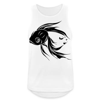 Süßer Fisch schwimmt im Meer - Illustration - Männer Tank Top atmungsaktiv - Weiß - Vorne - Nick (188cm)