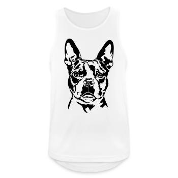 BOSTON TERRIER - Männer Tank Top atmungsaktiv - Weiß - Vorne - Nick (188cm)