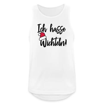 Ich hasse Wichteln - Männer Tank Top atmungsaktiv - Weiß - Vorne - Nick (188cm)