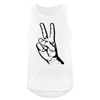peace - Männer Tank Top atmungsaktiv - Weiß - Vorne - Nick (188cm)