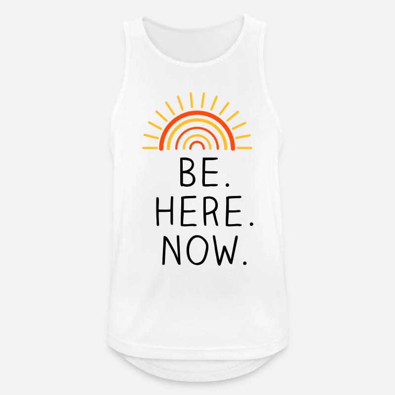 Be Here Now dreifarbig - Männer Tank Top atmungsaktiv - Weiß