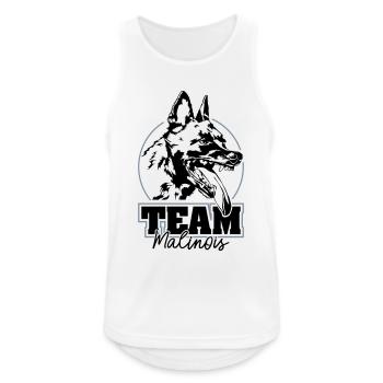 TEAM MALINOIS Hundesport Hunde IGP Wilsigns - Männer Tank Top atmungsaktiv - Weiß - Vorne - Nick (188cm)