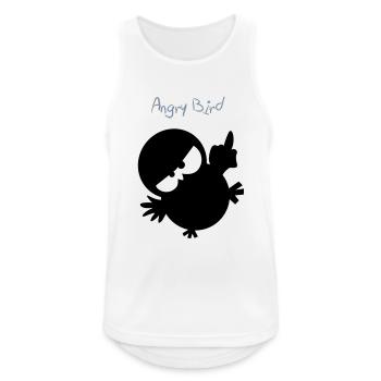 Eine Eule // Angry Bird - Männer Tank Top atmungsaktiv - Weiß - Vorne - Nick (188cm)