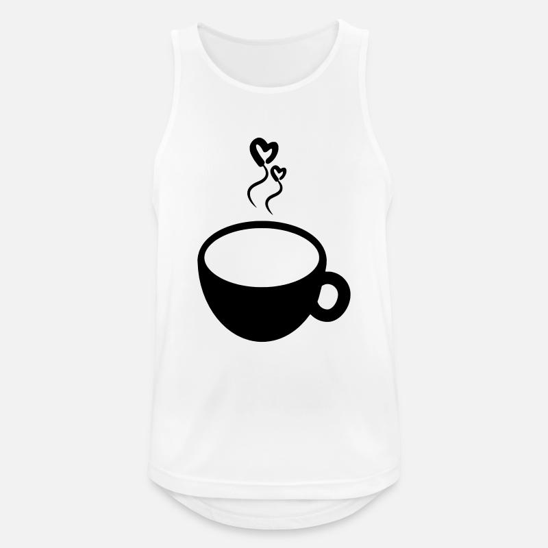 Kaffeetasse - Männer Tank Top atmungsaktiv - Weiß