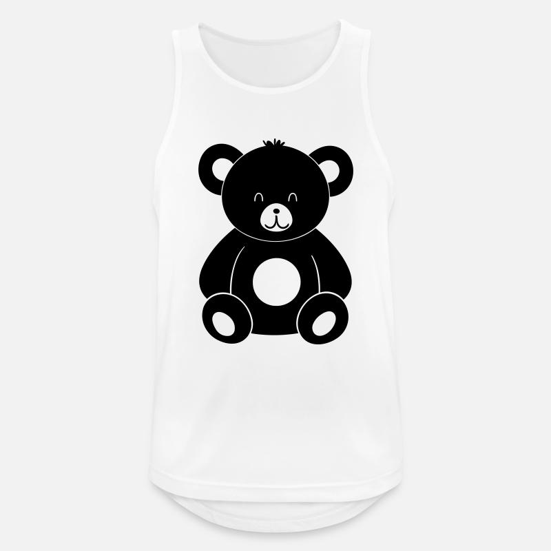 Teddybär - Männer Tank Top atmungsaktiv - Weiß