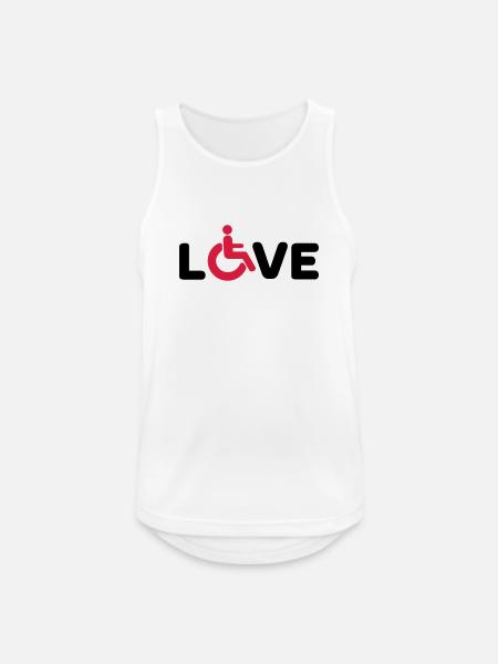 Rollstuhl Love Behindert - Männer Tank Top atmungsaktiv - Weiß