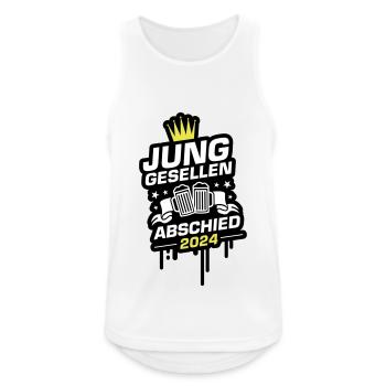 Junggesellen Abschied 2024 - Männer Tank Top atmungsaktiv - Weiß - Vorne - Nick (188cm)