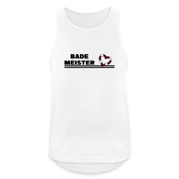 Bademeister Herz - Männer Tank Top atmungsaktiv - Weiß - Vorne - Nick (188cm)