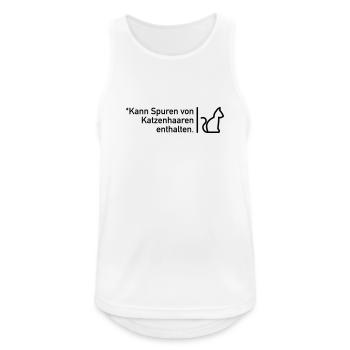Kann Spuren von Katzenhaaren enthalten - Männer Tank Top atmungsaktiv - Weiß - Vorne - Nick (188cm)