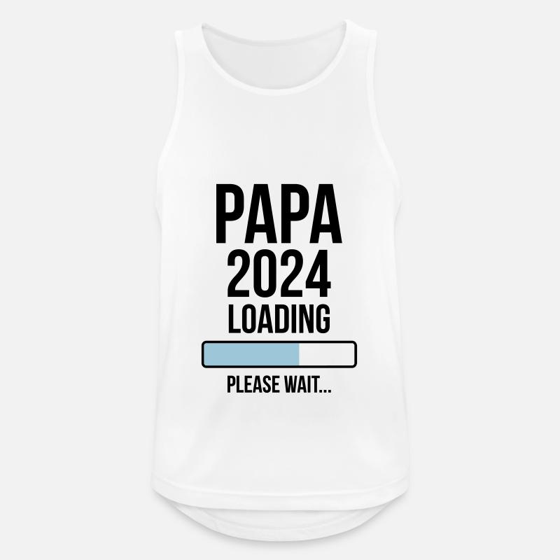 Papa 2024 Loading Bitte warten... - Männer Tank Top atmungsaktiv - Weiß