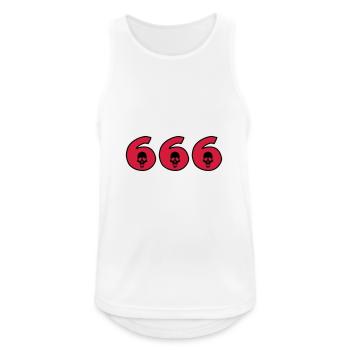 666 - Diable - Crâne - Halloween - Débardeur respirant Homme - blanc - Devant - Nick (188cm)