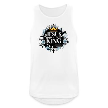 Jesus is King - Men's Breathable Tank Top - white - Front - Nick (188cm)