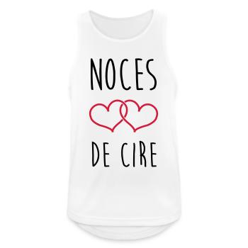 Noces de cire 4 ans de mariage - Débardeur respirant Homme - blanc - Devant - Nick (188cm)