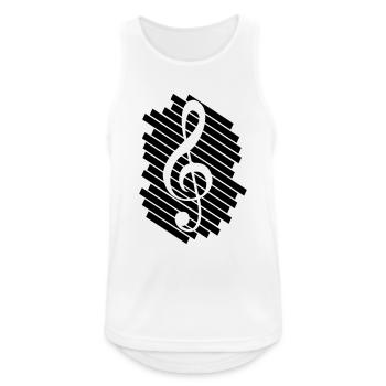 Musik Notenschlüssel Note Melodie Musiknote Audio - Männer Tank Top atmungsaktiv - Weiß - Vorne - Nick (188cm)