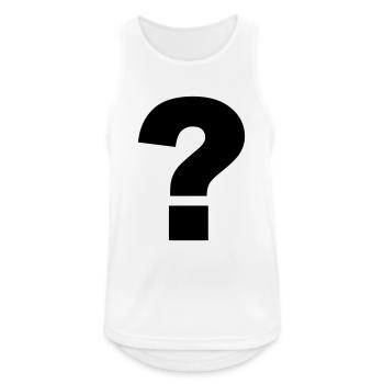 Fragezeichen - Männer Tank Top atmungsaktiv - Weiß - Vorne - Nick (188cm)
