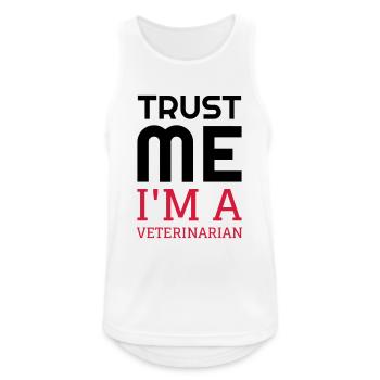Tierarzt / Tierpflege / Arbeit / Job - Männer Tank Top atmungsaktiv - Weiß - Vorne - Nick (188cm)