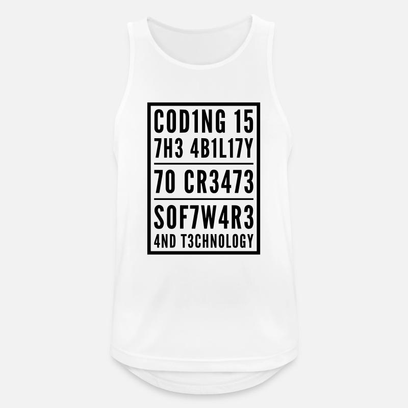 Programming Coden L337 Leetspeak Saying - Men's Breathable Tank Top - white