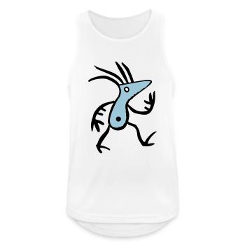 Créature bleue abstraite - Débardeur respirant Homme - blanc - Devant - Nick (188cm)