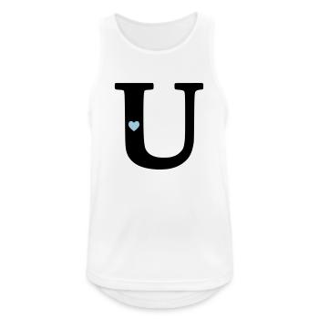 Buchstabe U Anfangsbuchstabe - Männer Tank Top atmungsaktiv - Weiß - Vorne - Nick (188cm)