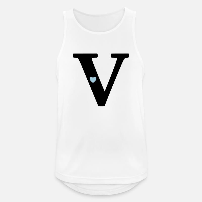 point V, initial point - Men's Breathable Tank Top - white