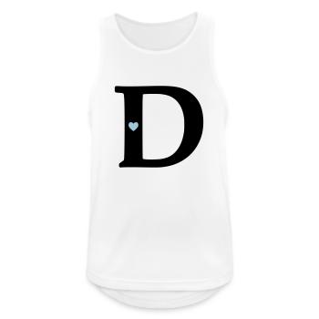 Buchstabe D Anfangsbuchstabe - Männer Tank Top atmungsaktiv - Weiß - Vorne - Nick (188cm)