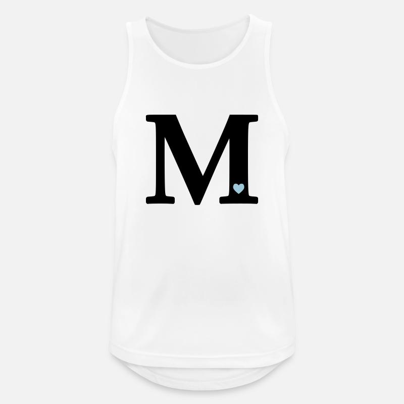 Buchstabe M Anfangsbuchstabe - Männer Tank Top atmungsaktiv - Weiß