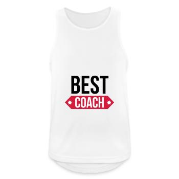 Bester Trainer - Männer Tank Top atmungsaktiv - Weiß - Vorne - Nick (188cm)