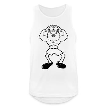 vieux grand-père grand-père corne barbe barbe bodybuilder sta - Débardeur respirant Homme - blanc - Devant - Nick (188cm)