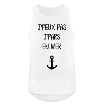 Seemann / Boot / Marine / Meer / Fischer - Männer Tank Top atmungsaktiv - Weiß - Vorne - Nick (188cm)