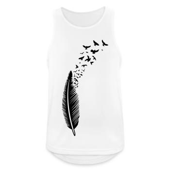 Feather and birds, feather with birds - Men's Breathable Tank Top - white - Front - Nick (188cm)