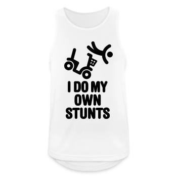 I do my own stunts scooter de mobilité papy grand- - Débardeur respirant Homme - blanc - Devant - Nick (188cm)