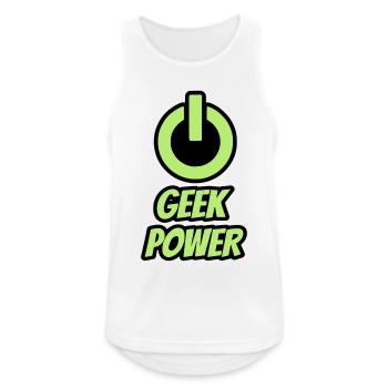Geek power - Men's Breathable Tank Top - white - Front - Nick (188cm)