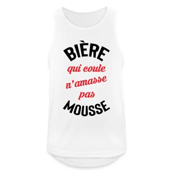Bière qui roule n’amasse pas mousse - Débardeur respirant Homme - blanc - Devant - Nick (188cm)