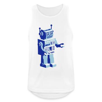 robot robot rétro - Débardeur respirant Homme - blanc - Devant - Nick (188cm)
