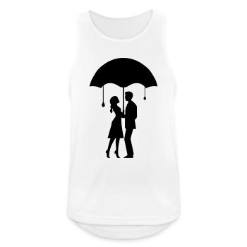 Paar unter dem Sonnenschirm - Männer Tank Top atmungsaktiv - Weiß - Vorne - Nick (188cm)