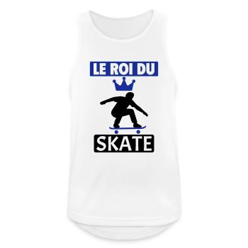 Le Roi du Skate Skateur Skateboard - Débardeur respirant Homme - blanc - Devant - Nick (188cm)