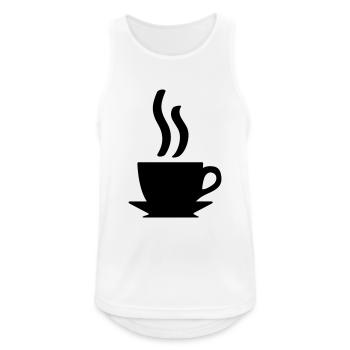 Kaffe oder Tee - Männer Tank Top atmungsaktiv - Weiß - Vorne - Nick (188cm)