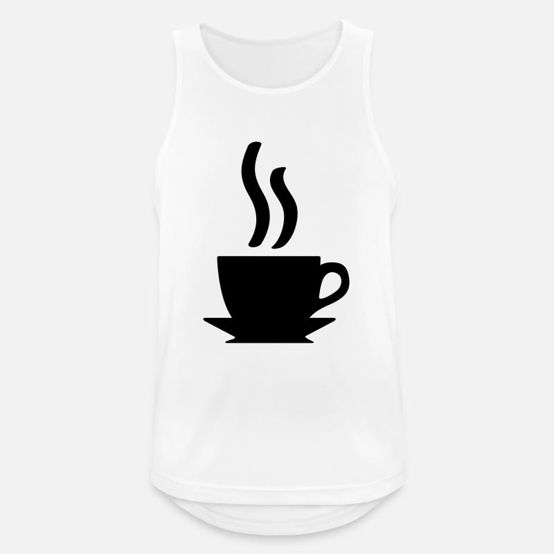 Kaffe oder Tee - Männer Tank Top atmungsaktiv - Weiß