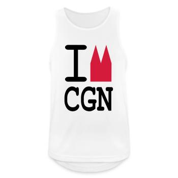I Dom CGN - Männer Tank Top atmungsaktiv - Weiß - Vorne - Nick (188cm)