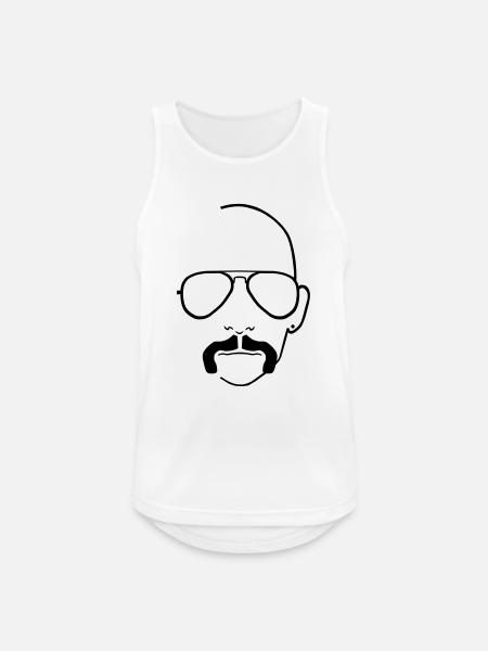 Pornoglatze Gesicht - Männer Tank Top atmungsaktiv - Weiß