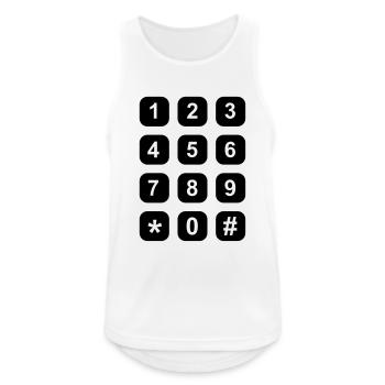 Telephone - Débardeur respirant Homme - blanc - Devant - Nick (188cm)