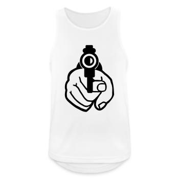 Pistole - Männer Tank Top atmungsaktiv - Weiß - Vorne - Nick (188cm)